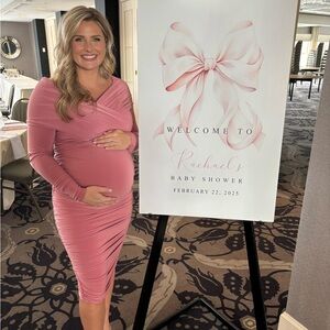 Chic Pink Maternity Dress